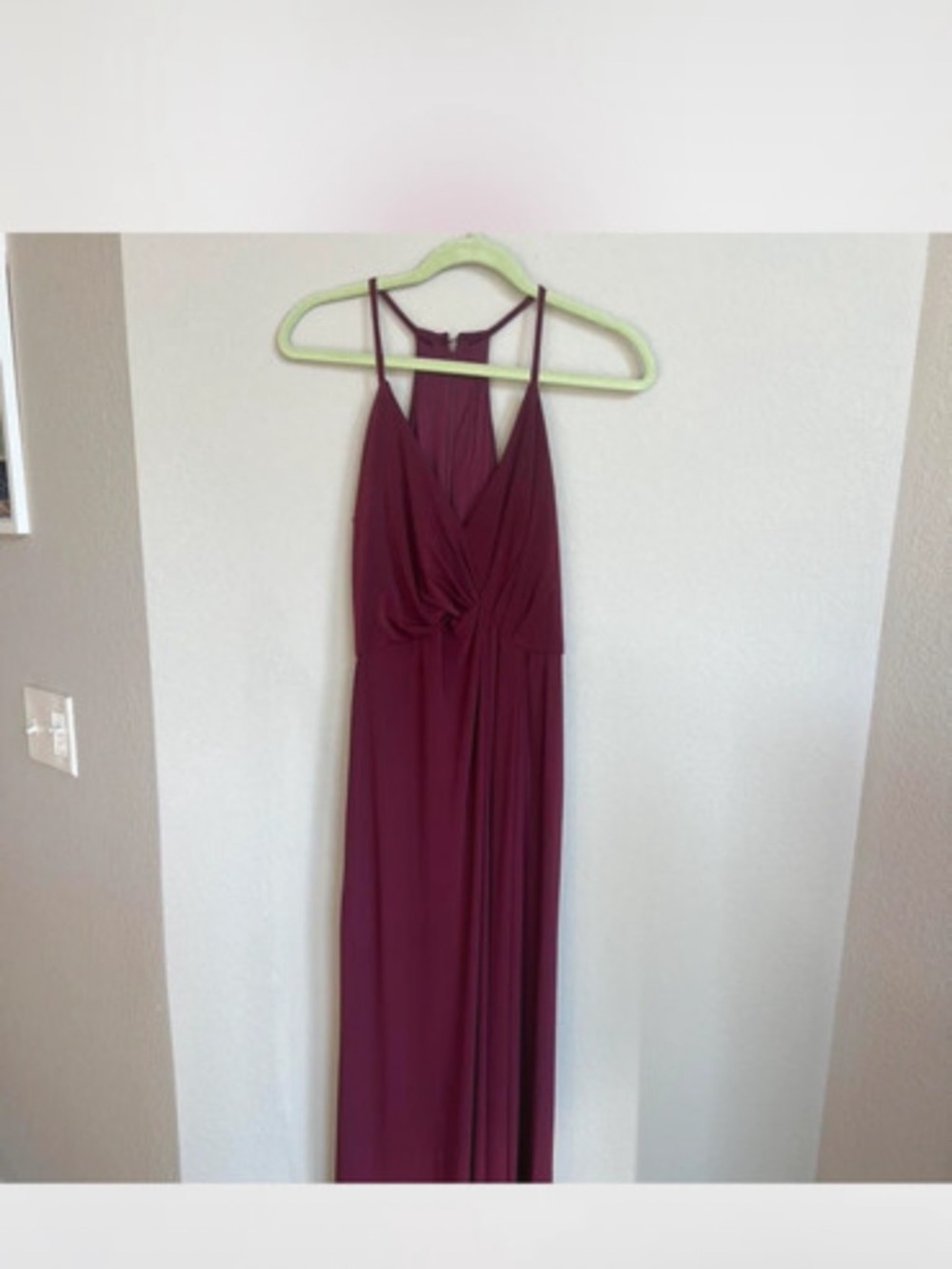 Elegant Burgundy Maxi Dress with Twist Front